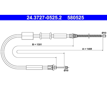 Tažné lanko, parkovací brzda ATE 24.3727-0525.2
