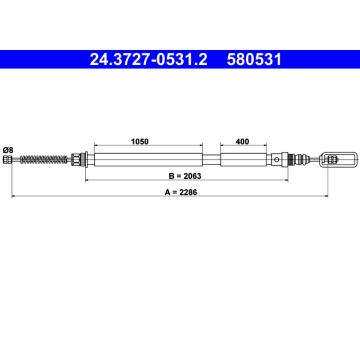 Tažné lanko, parkovací brzda ATE 24.3727-0531.2