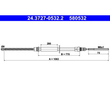 Tažné lanko, parkovací brzda ATE 24.3727-0532.2