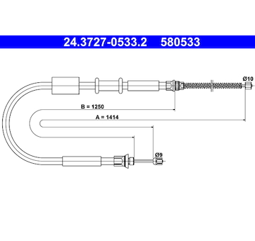 Tažné lanko, parkovací brzda ATE 24.3727-0533.2