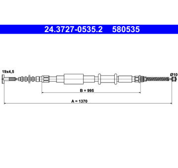 Tažné lanko, parkovací brzda ATE 24.3727-0535.2