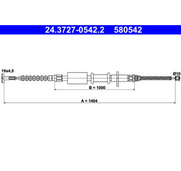 Tažné lanko, parkovací brzda ATE 24.3727-0542.2
