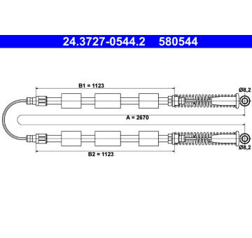 Tažné lanko, parkovací brzda ATE 24.3727-0544.2