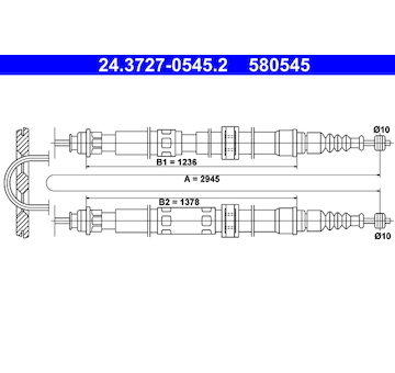 Tažné lanko, parkovací brzda ATE 24.3727-0545.2