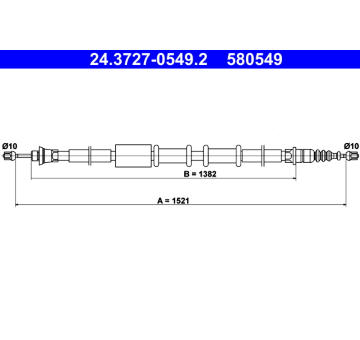 Tažné lanko, parkovací brzda ATE 24.3727-0549.2