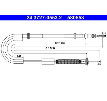 Tažné lanko, parkovací brzda ATE 24.3727-0553.2