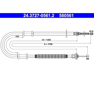 Tažné lanko, parkovací brzda ATE 24.3727-0561.2