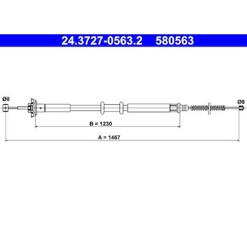 Tažné lanko, parkovací brzda ATE 24.3727-0563.2