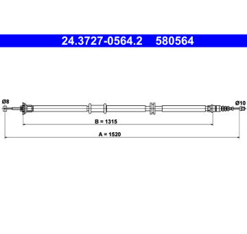 Tažné lanko, parkovací brzda ATE 24.3727-0564.2