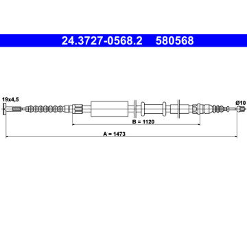 Tažné lanko, parkovací brzda ATE 24.3727-0568.2