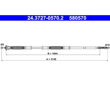 Tažné lanko, parkovací brzda ATE 24.3727-0570.2