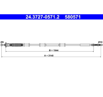 Tažné lanko, parkovací brzda ATE 24.3727-0571.2