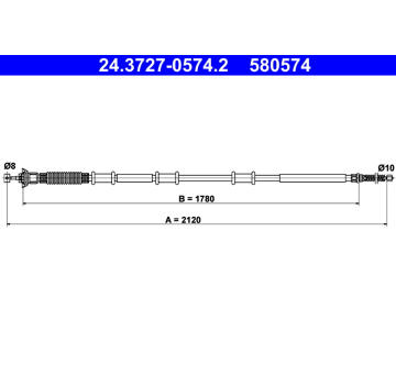 Tažné lanko, parkovací brzda ATE 24.3727-0574.2