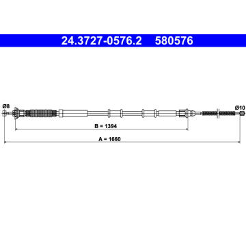 Tažné lanko, parkovací brzda ATE 24.3727-0576.2