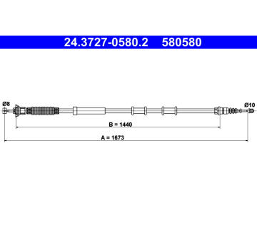 Tažné lanko, parkovací brzda ATE 24.3727-0580.2