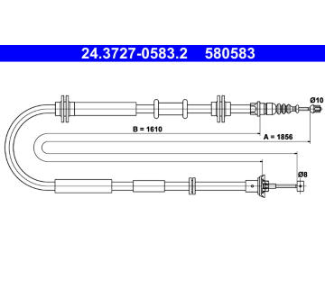Tažné lanko, parkovací brzda ATE 24.3727-0583.2
