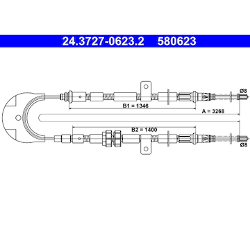 Tažné lanko, parkovací brzda ATE 24.3727-0623.2