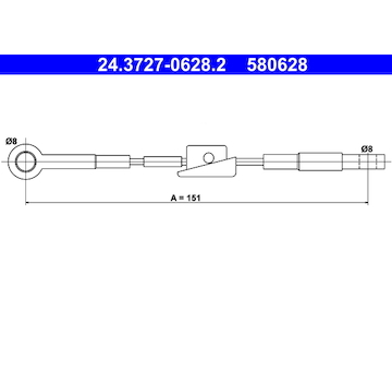 Tažné lanko, parkovací brzda ATE 24.3727-0628.2