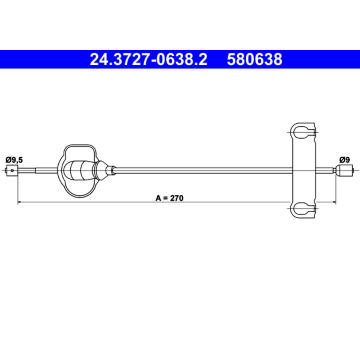 Tažné lanko, parkovací brzda ATE 24.3727-0638.2