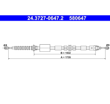 Tažné lanko, parkovací brzda ATE 24.3727-0647.2