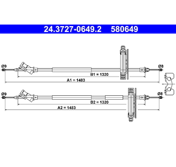 Tažné lanko, parkovací brzda ATE 24.3727-0649.2