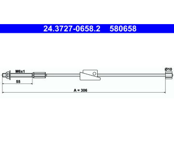 Tažné lanko, parkovací brzda ATE 24.3727-0658.2