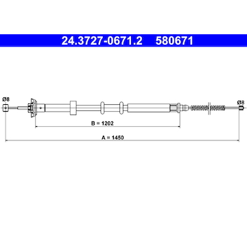 Tažné lanko, parkovací brzda ATE 24.3727-0671.2