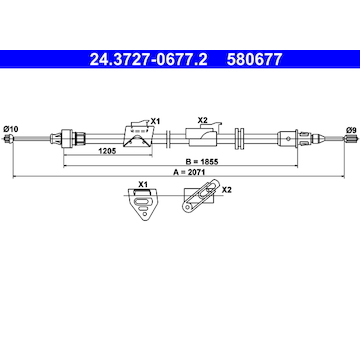 Tažné lanko, parkovací brzda ATE 24.3727-0677.2