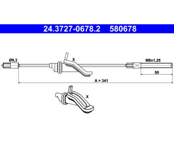 Tažné lanko, parkovací brzda ATE 24.3727-0678.2