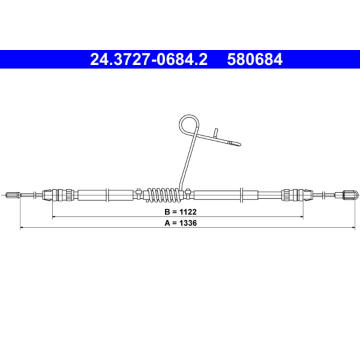 Tažné lanko, parkovací brzda ATE 24.3727-0684.2