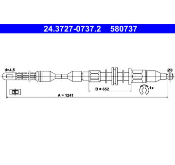 Tažné lanko, parkovací brzda ATE 24.3727-0737.2