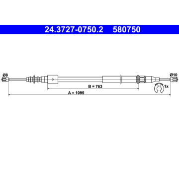 Tažné lanko, parkovací brzda ATE 24.3727-0750.2