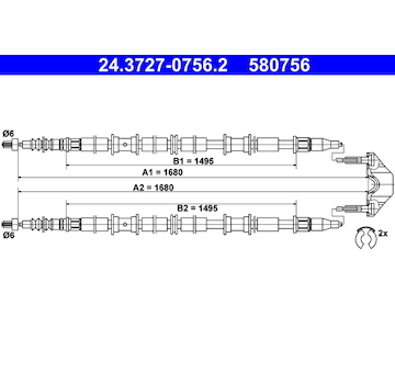 Tažné lanko, parkovací brzda ATE 24.3727-0756.2