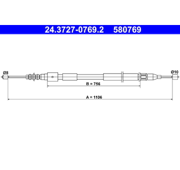 Tažné lanko, parkovací brzda ATE 24.3727-0769.2