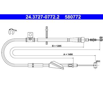 Tažné lanko, parkovací brzda ATE 24.3727-0772.2