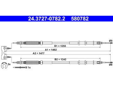 Tažné lanko, parkovací brzda ATE 24.3727-0782.2