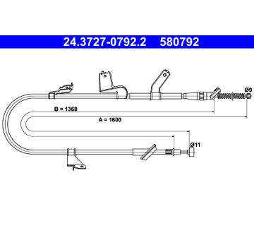 Tažné lanko, parkovací brzda ATE 24.3727-0792.2