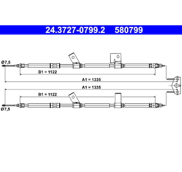 Tažné lanko, parkovací brzda ATE 24.3727-0799.2