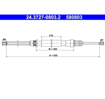 Tažné lanko, parkovací brzda ATE 24.3727-0803.2