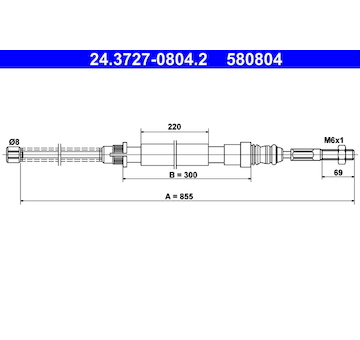Tažné lanko, parkovací brzda ATE 24.3727-0804.2