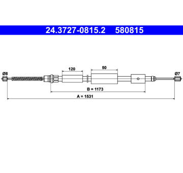 Tažné lanko, parkovací brzda ATE 24.3727-0815.2