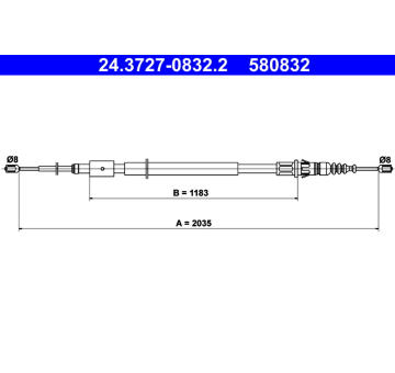 Tažné lanko, parkovací brzda ATE 24.3727-0832.2