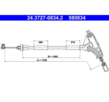 Tažné lanko, parkovací brzda ATE 24.3727-0834.2