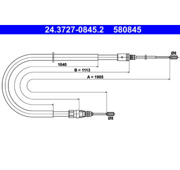 Tažné lanko, parkovací brzda ATE 24.3727-0845.2