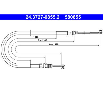 Tažné lanko, parkovací brzda ATE 24.3727-0855.2