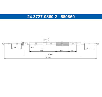 Tažné lanko, parkovací brzda ATE 24.3727-0860.2