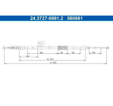 Tažné lanko, parkovací brzda ATE 24.3727-0861.2