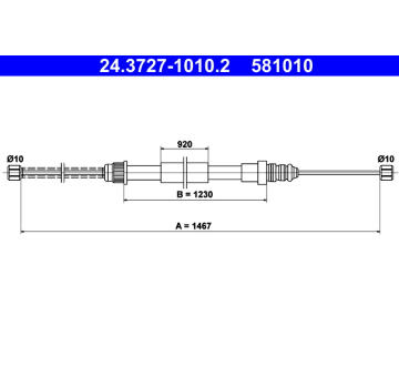 Tažné lanko, parkovací brzda ATE 24.3727-1010.2