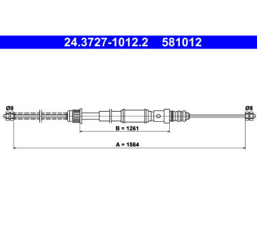 Tažné lanko, parkovací brzda ATE 24.3727-1012.2