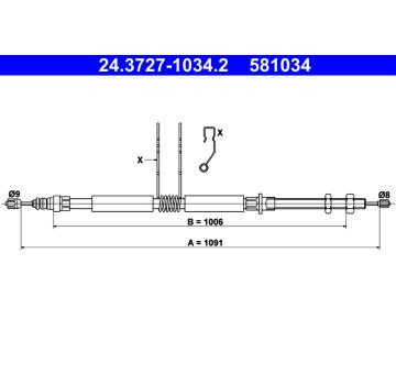 Tažné lanko, parkovací brzda ATE 24.3727-1034.2